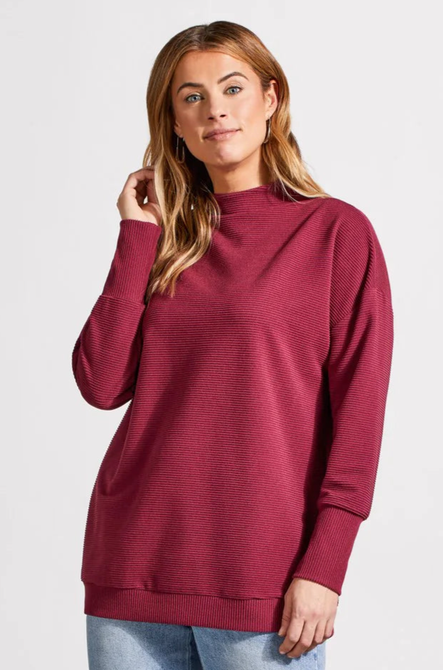 Funnel neck tunic sweatshirt sale