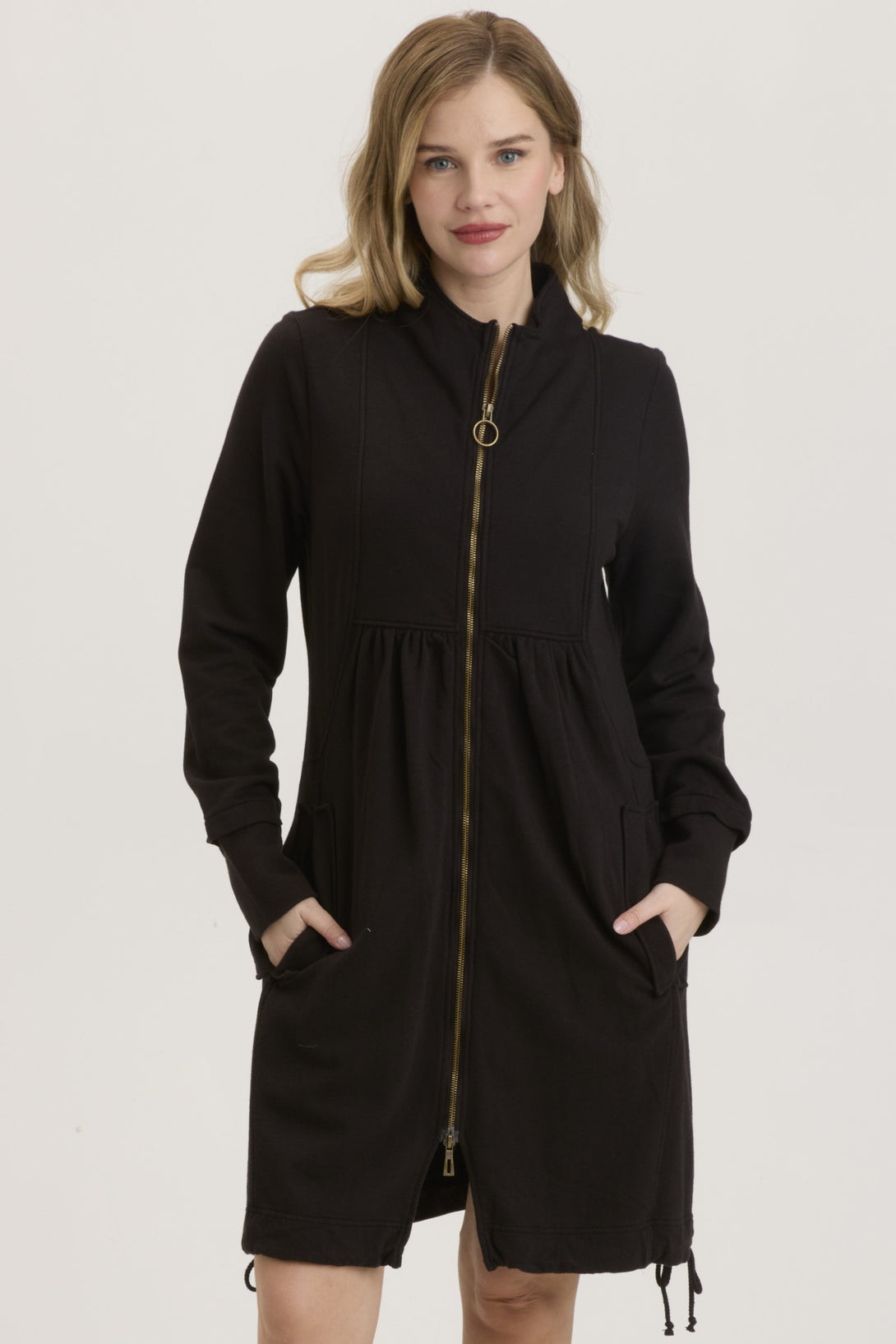 Wearables by XCVI's Fleece Funnel-Neck Coat black Russet