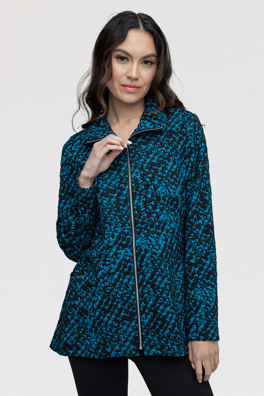 LIV-Habitat-Womens-Clothing-Nouveau-Knits-Swing-Jacket-Puckered-Stretch-Knit-Ocean-Blue