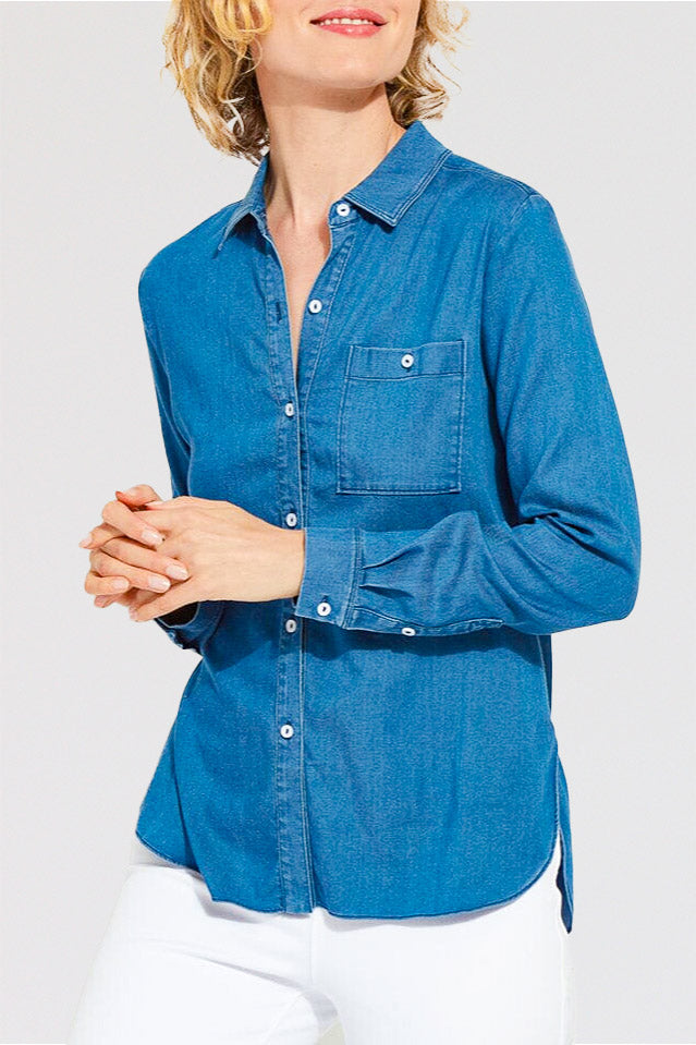 Lysse-Drew-Stretch-Chambray-Shirt-Wash-Jeans-Blue