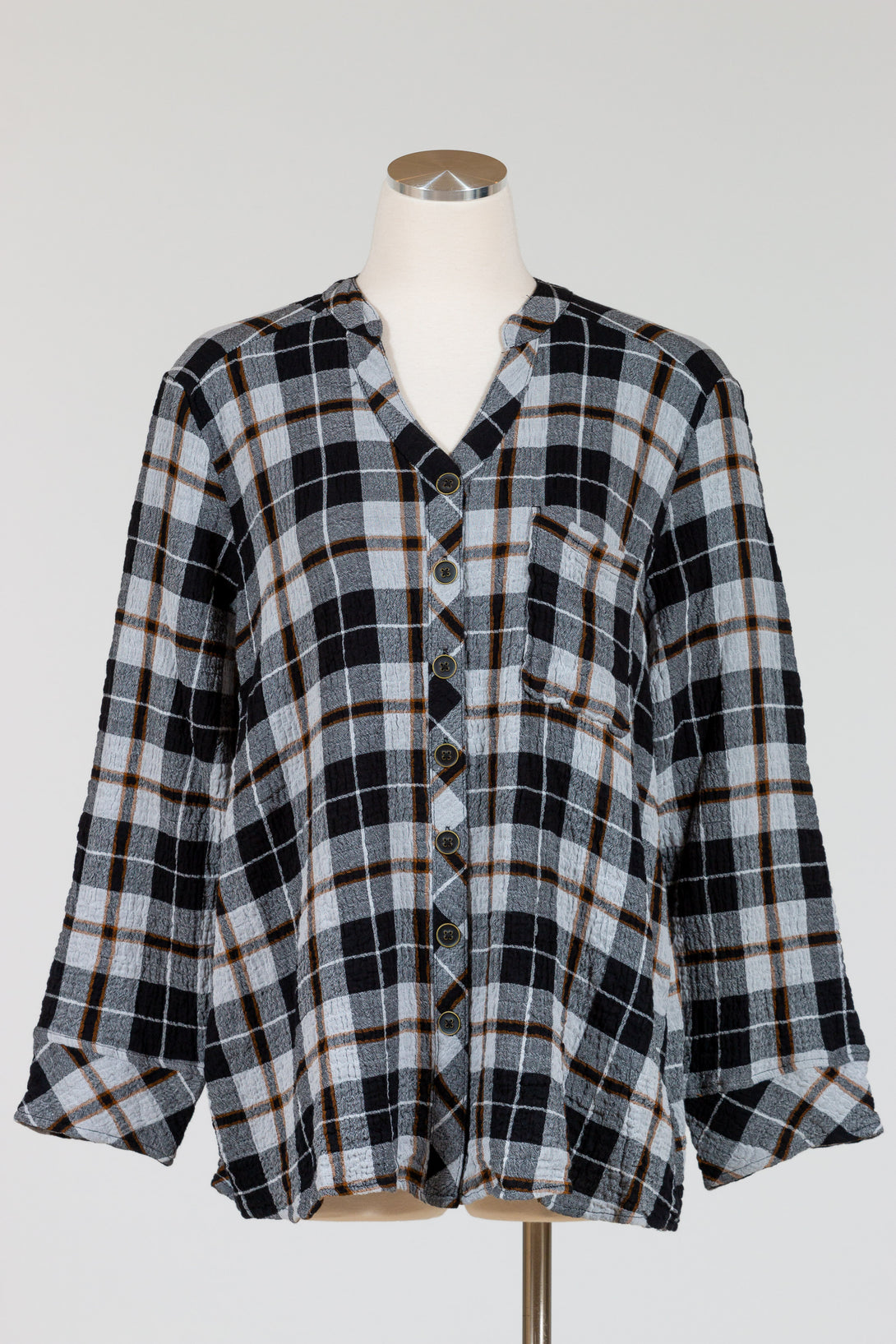 Habitat-MandarinCollar-Shirt-Putty-Plaid