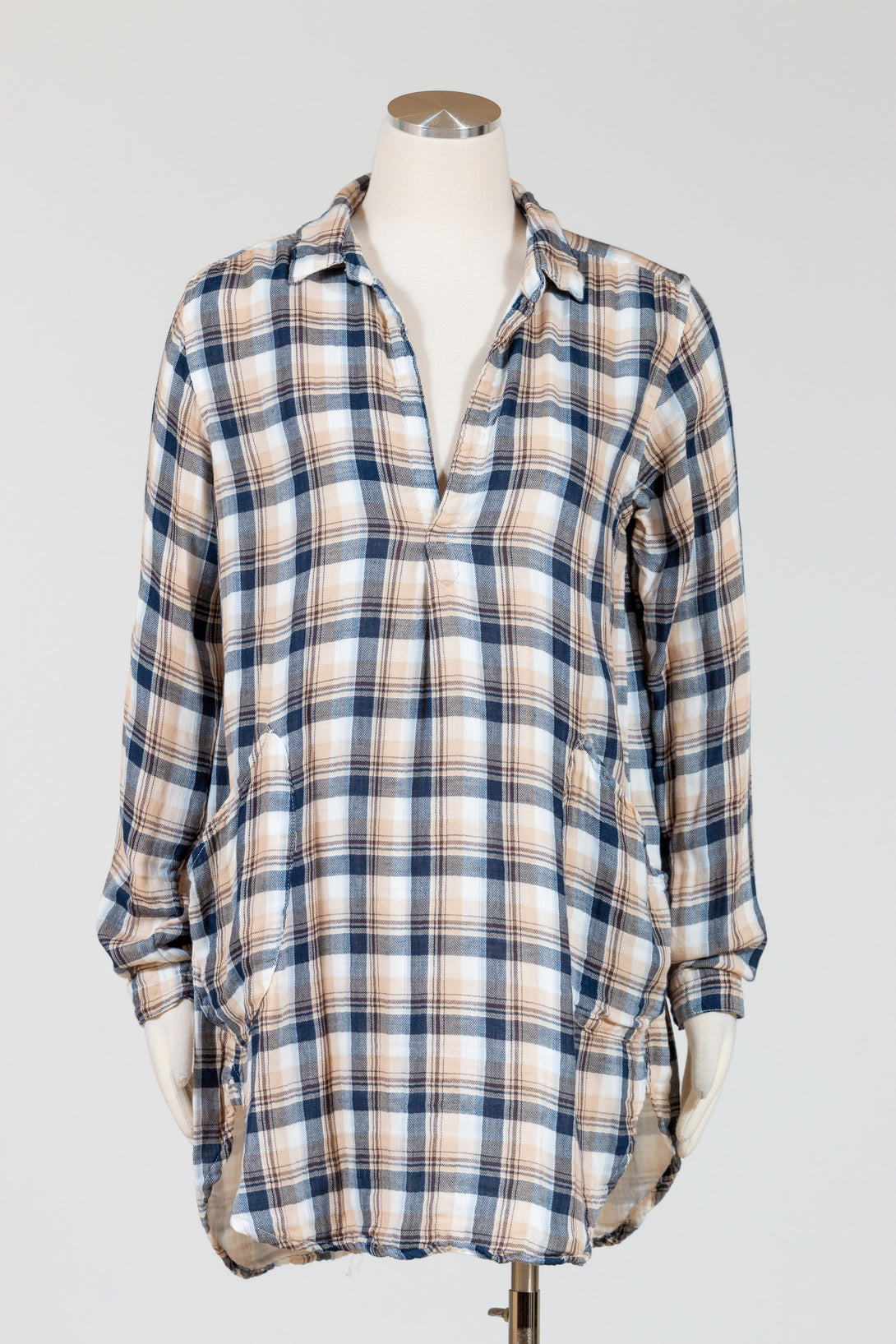 CPShades-Teton-Tunic-Top-Cotton-Plaid-Navy-Cream