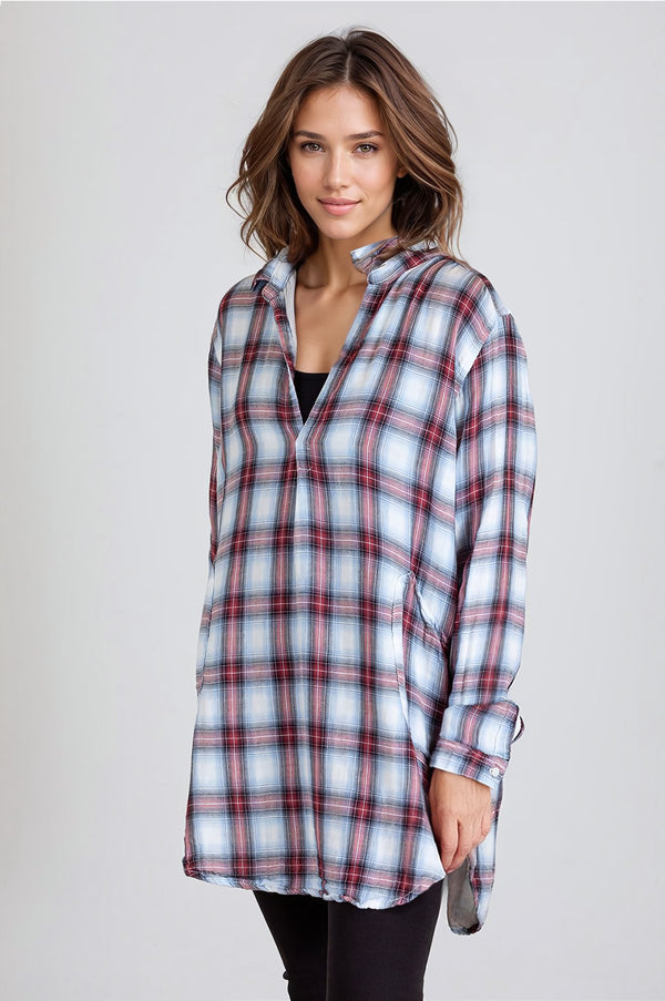 CPShades-Teton-Tunic-Top-Cotton-Plaid-Red-Blue