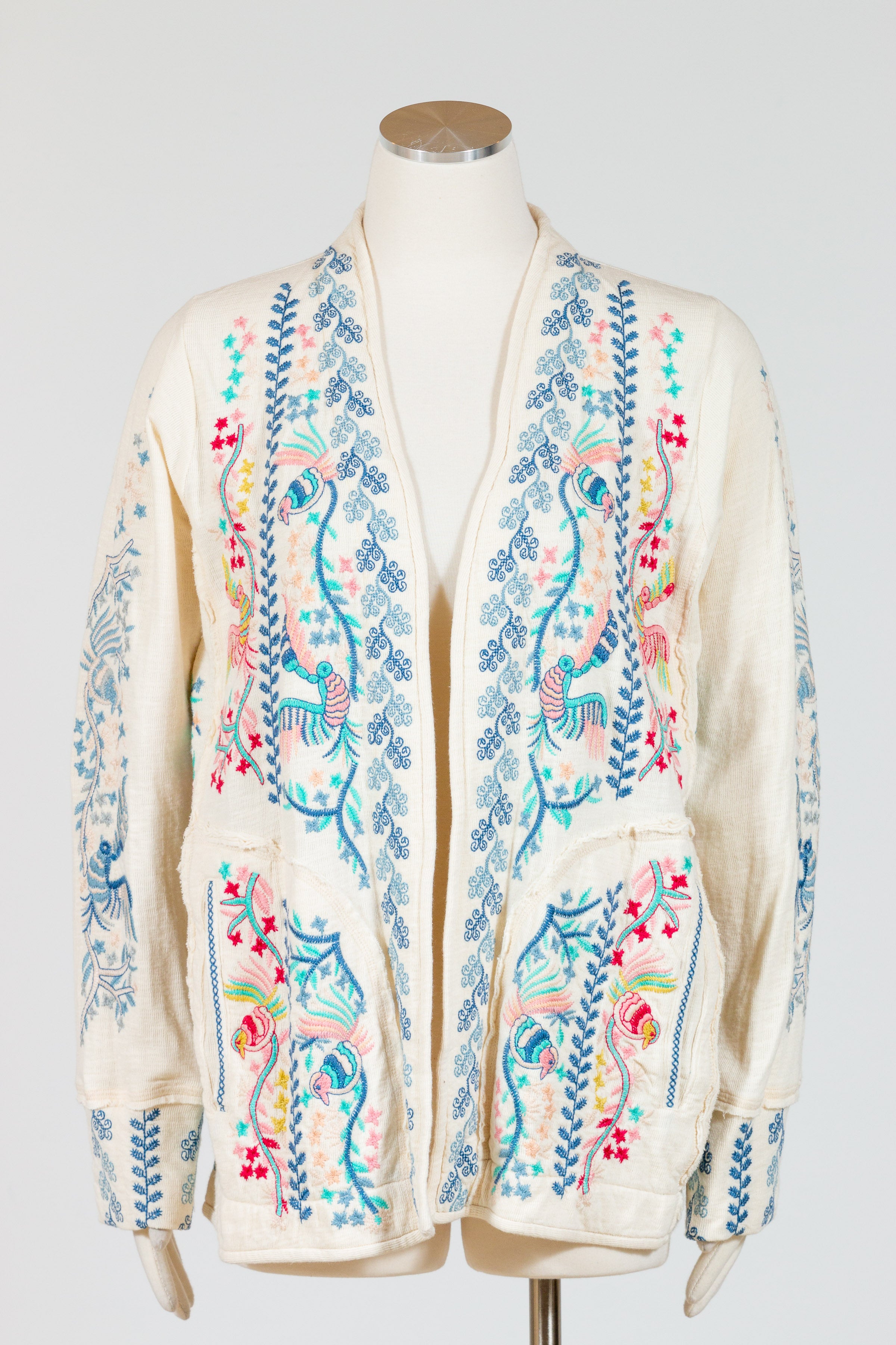 Outlet Johnny Was embroidered knit cardigan