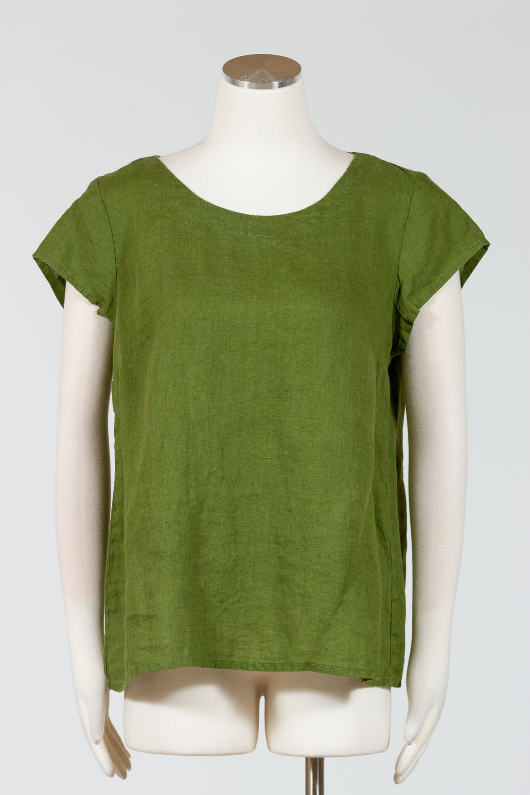 FLAX-Linen-Tuck-Back-Tee-Fern-Green