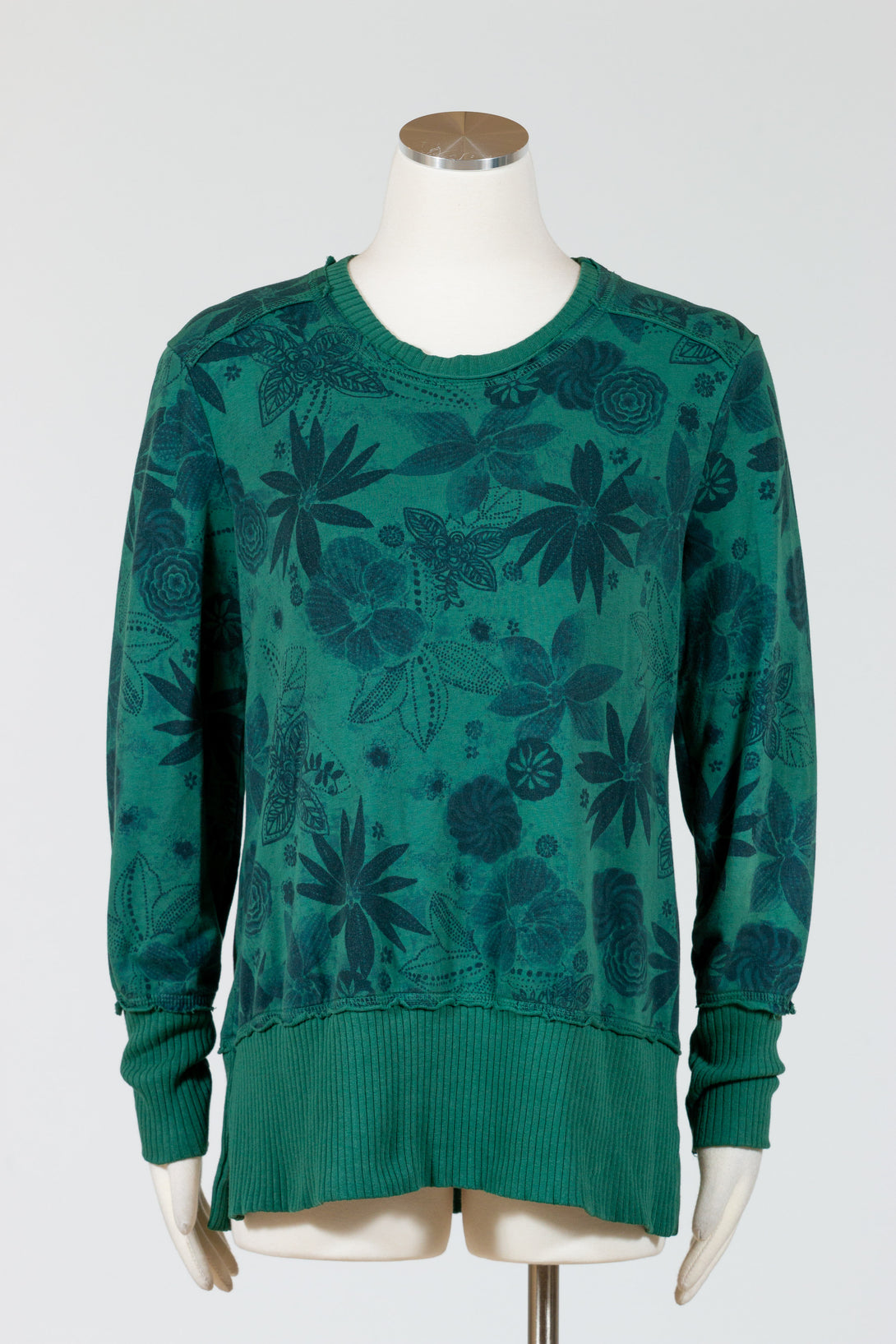 PrairieCotton-Relaxed-Split-Tunic-Cotton-Evergreen-Pine-Green