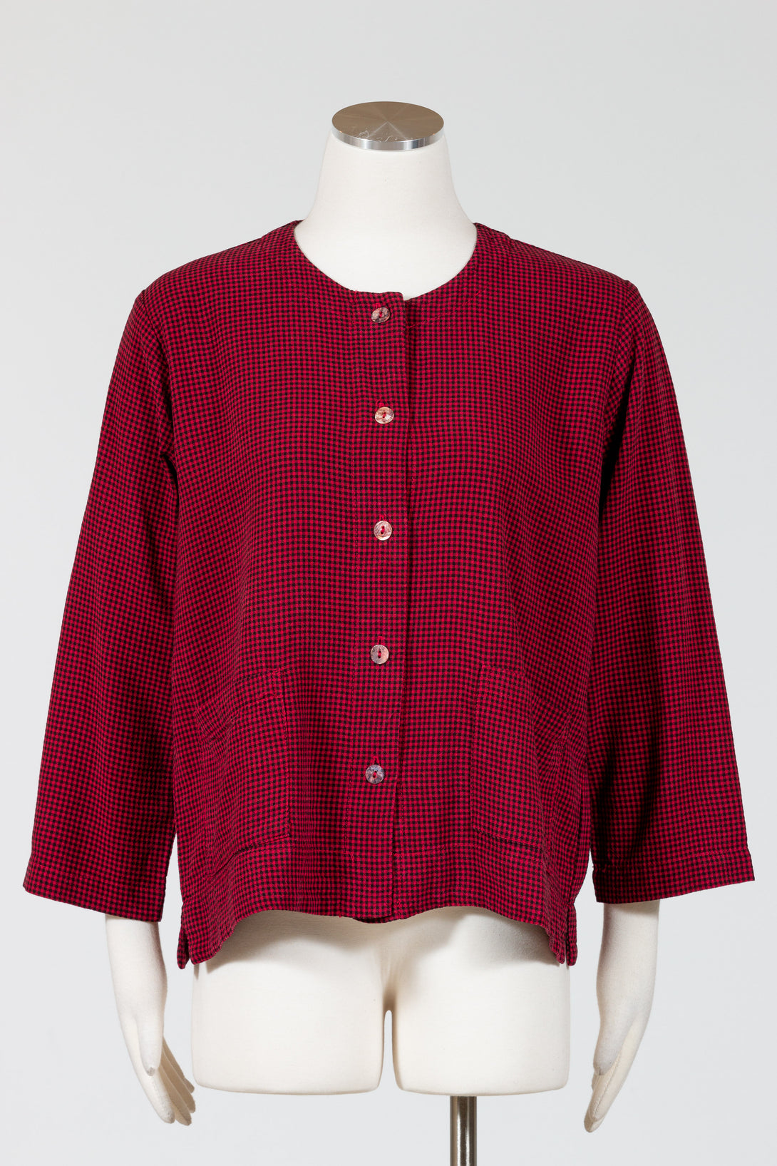 CutLoose-Clothing-34Sleeve-Cropped-Jacket-Cardinal-Red-Check