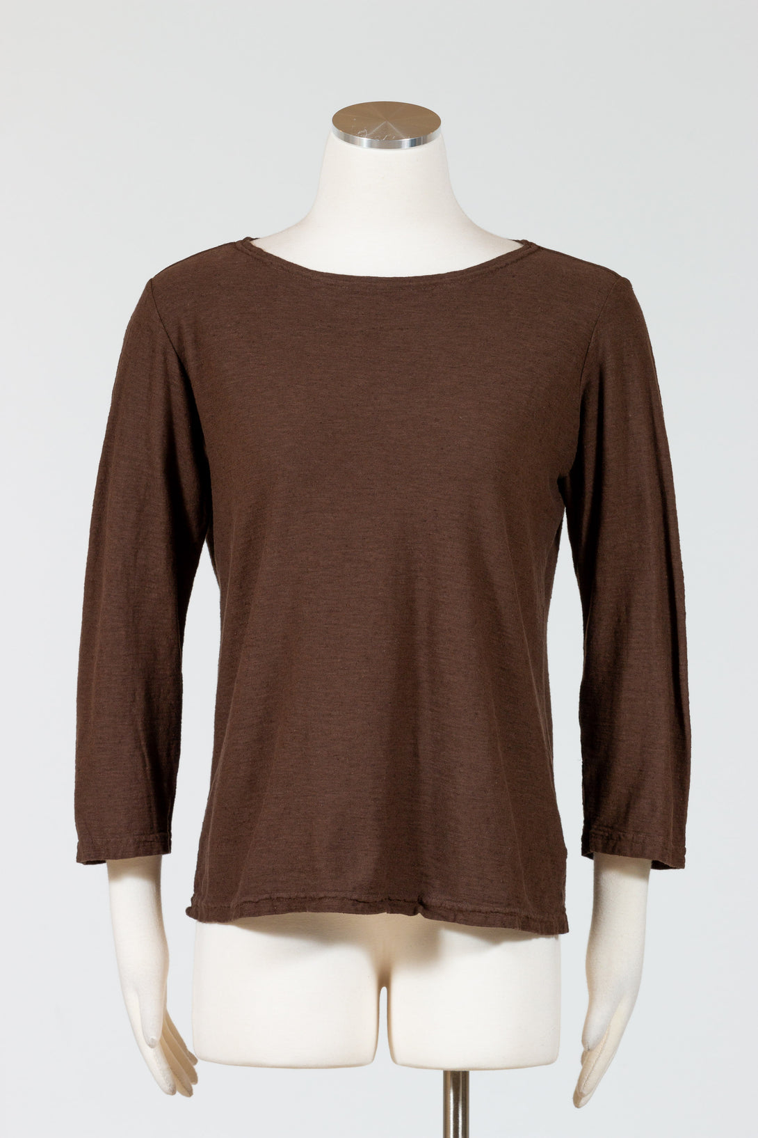 CutLoose-Clothing-34Sleeve-BoatNeck-Top-Mahogany-Brown