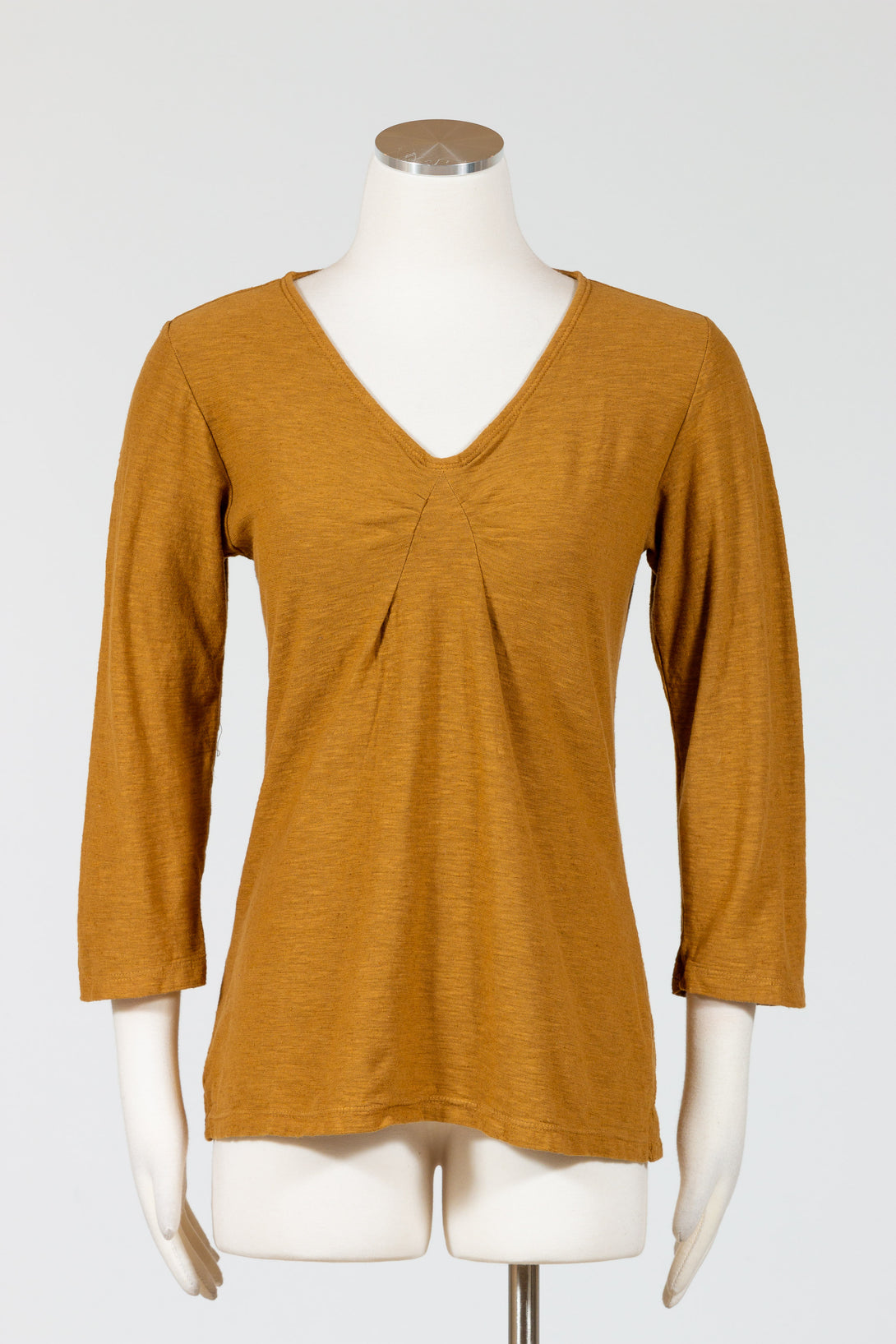 CutLoose-Clothing-34Sleeve-TuckFront-Tee-Brass-Brown