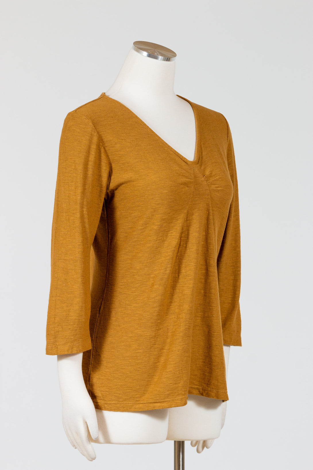 CutLoose-Clothing-34Sleeve-TuckFront-Tee-Brass-Brown