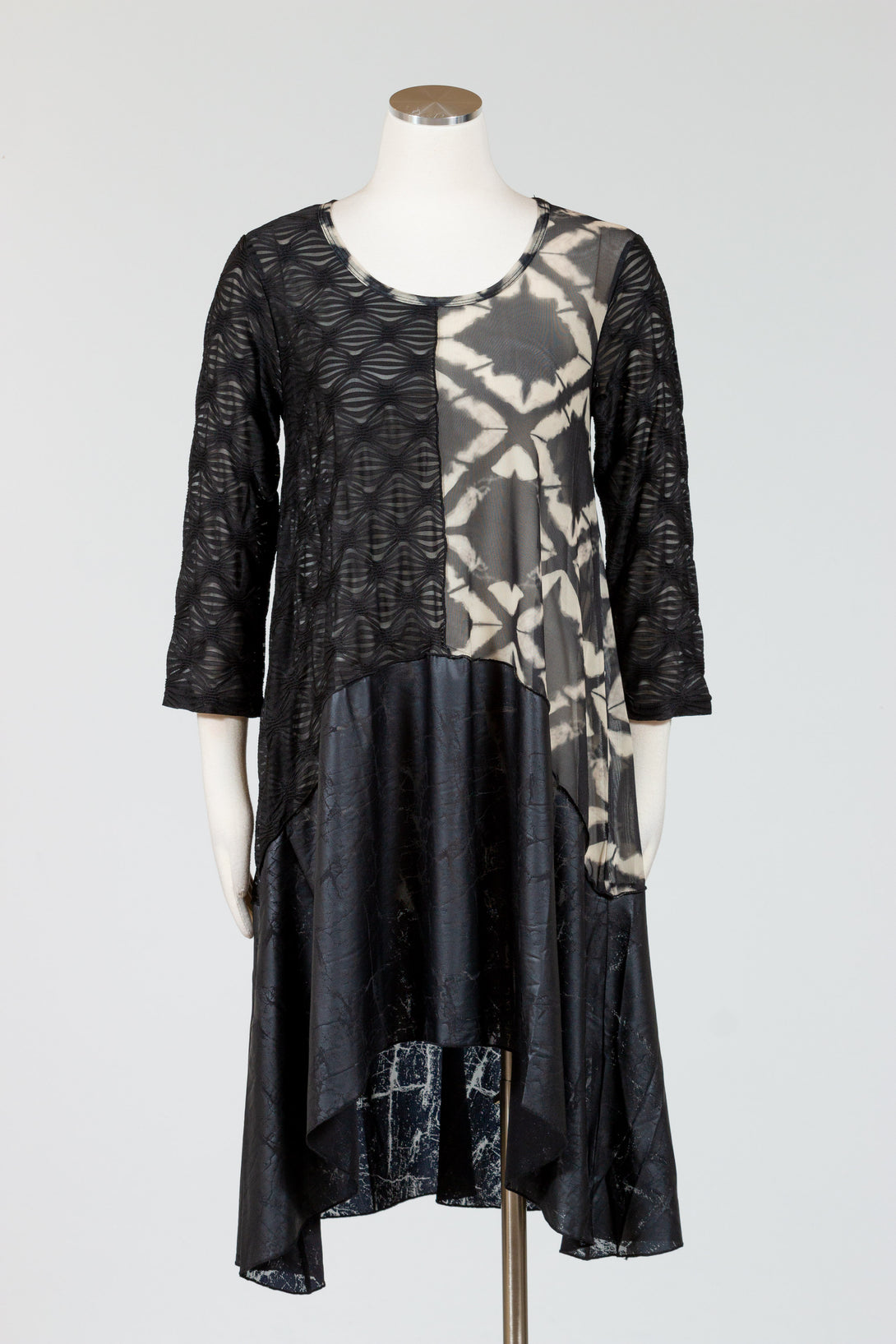 Kozan-Clothing-Maddox-Dress-Polyester-Spandex-Pitch-Black-Pattern