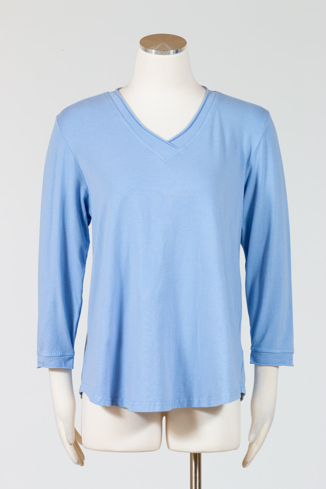 Kleen-Clothing-VNeck-Top-Tee-Cotton-Periwrinkle-Blue