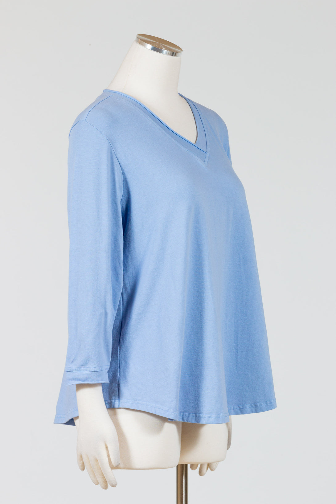 Kleen-Clothing-VNeck-Top-Tee-Cotton-Periwrinkle-Blue