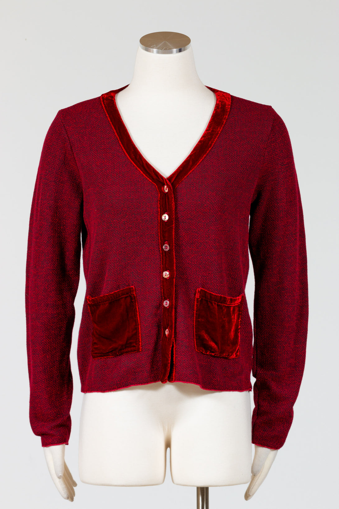 CutLoose-Clothing-CroppedPocket-Cardigan-Velvet-Cardinal-Red