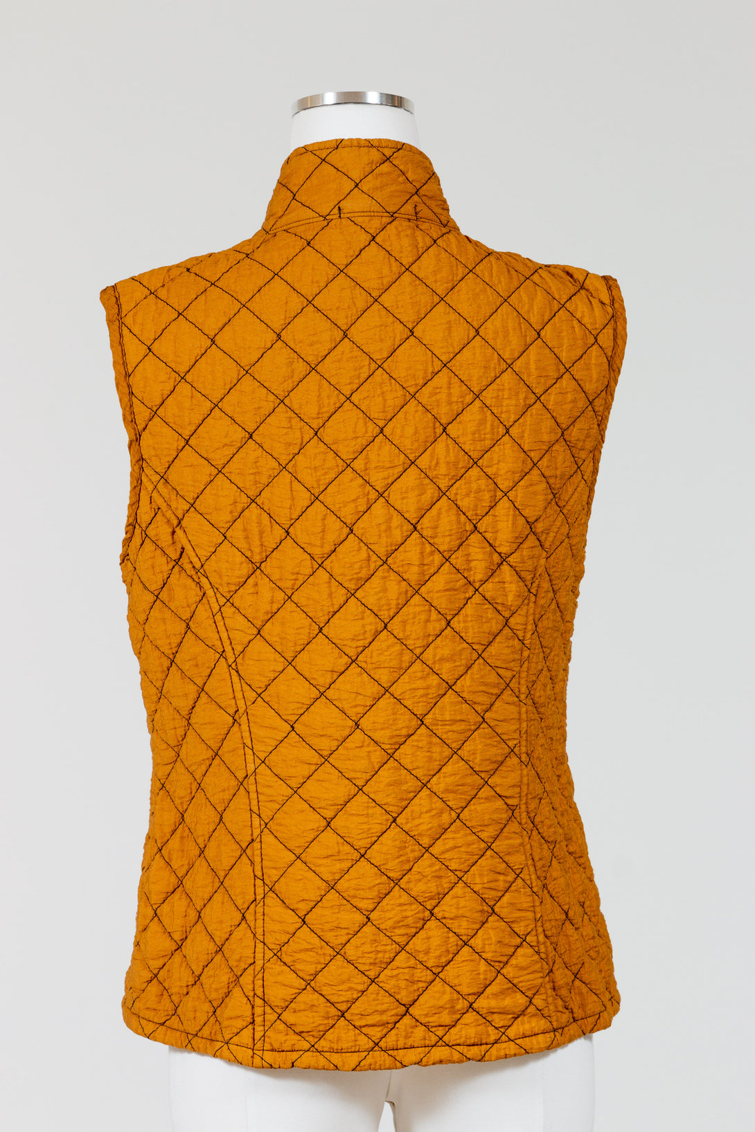 CutLoose-Clothing-Sleeveless-Quilted-Zipped-Vest-Brass-Yellow-Gold