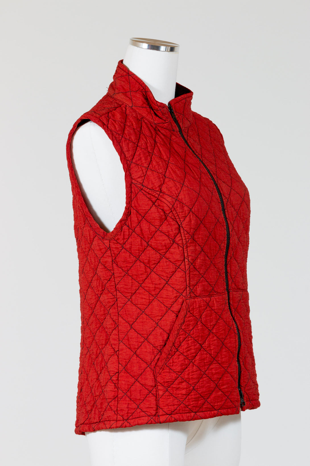 CutLoose-Clothing-Sleeveless-Quilted-Zipped-Vest-Velvet-Cognac-Red