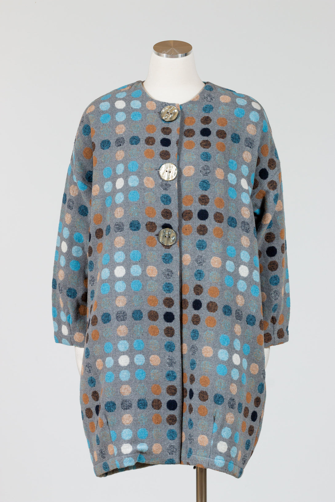 Chalet-Womens-Clothing-Gwyneth-Coat-Casual-Glaze-Blue-PolkaDots