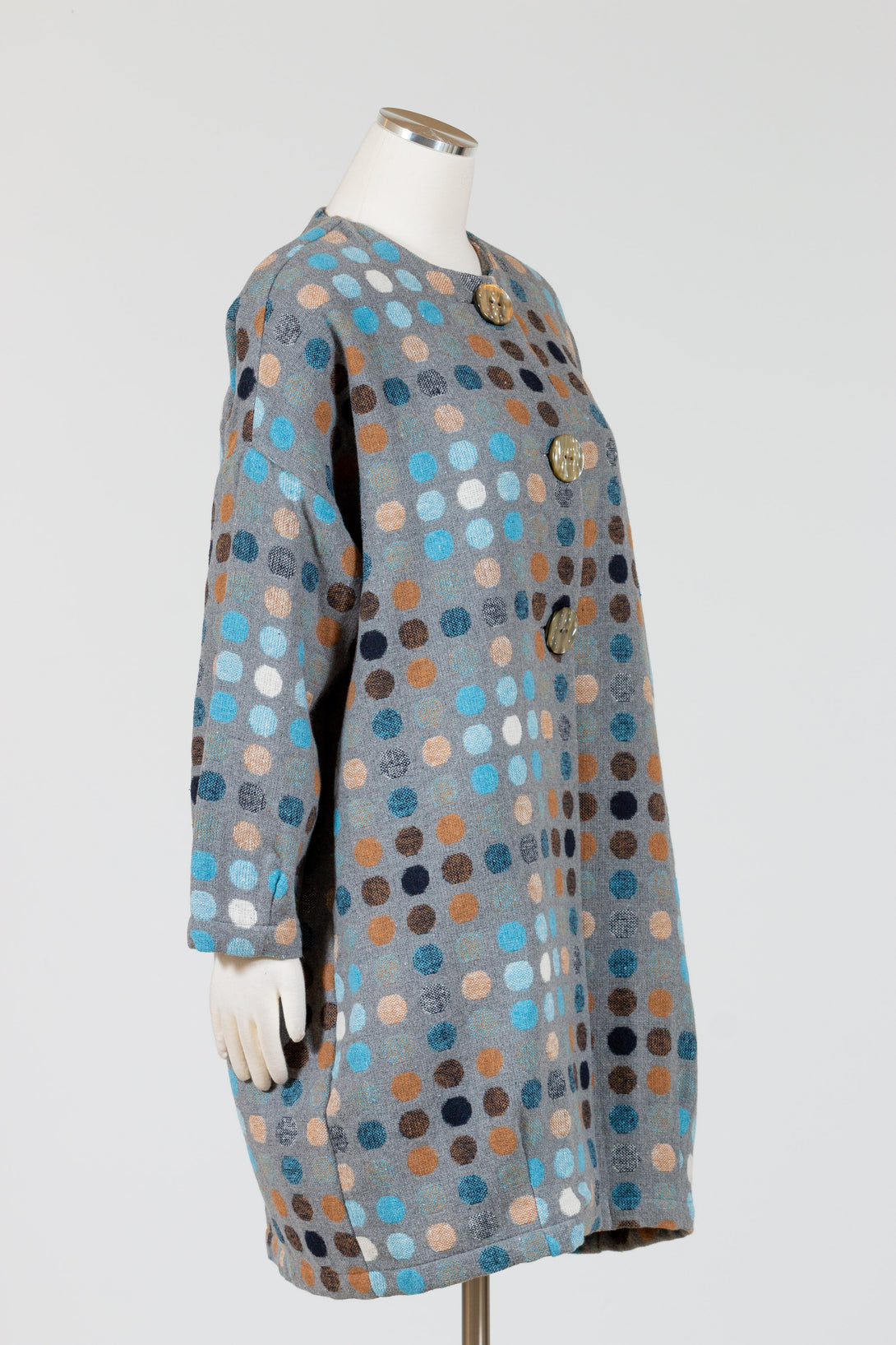 Chalet-Womens-Clothing-Gwyneth-Coat-Casual-Glaze-Blue-PolkaDots