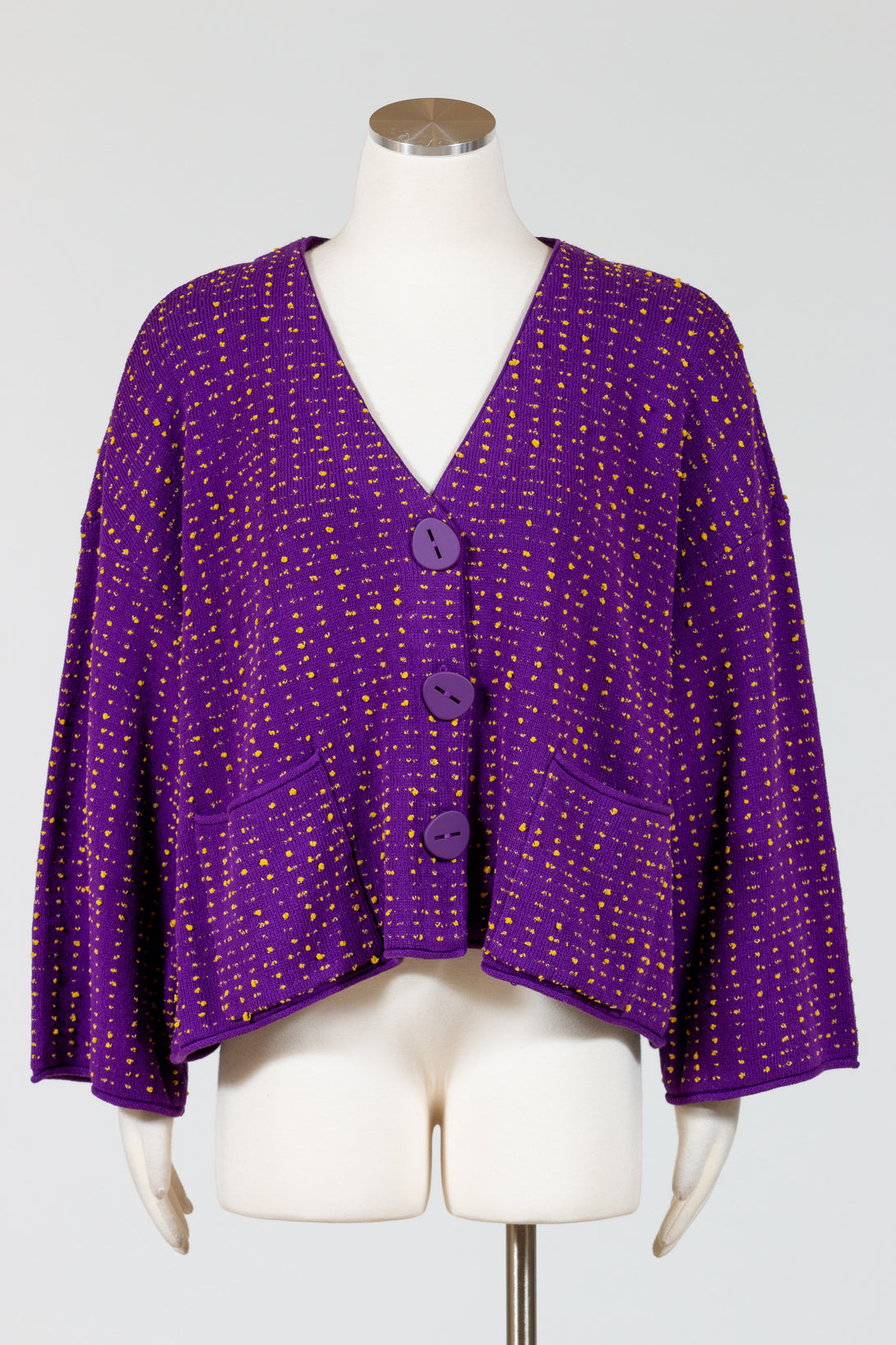 LIV-Habitat-Womens-Clothing-Textured-Dots-Boyfriend-Cardigan-Amethyst-Purple