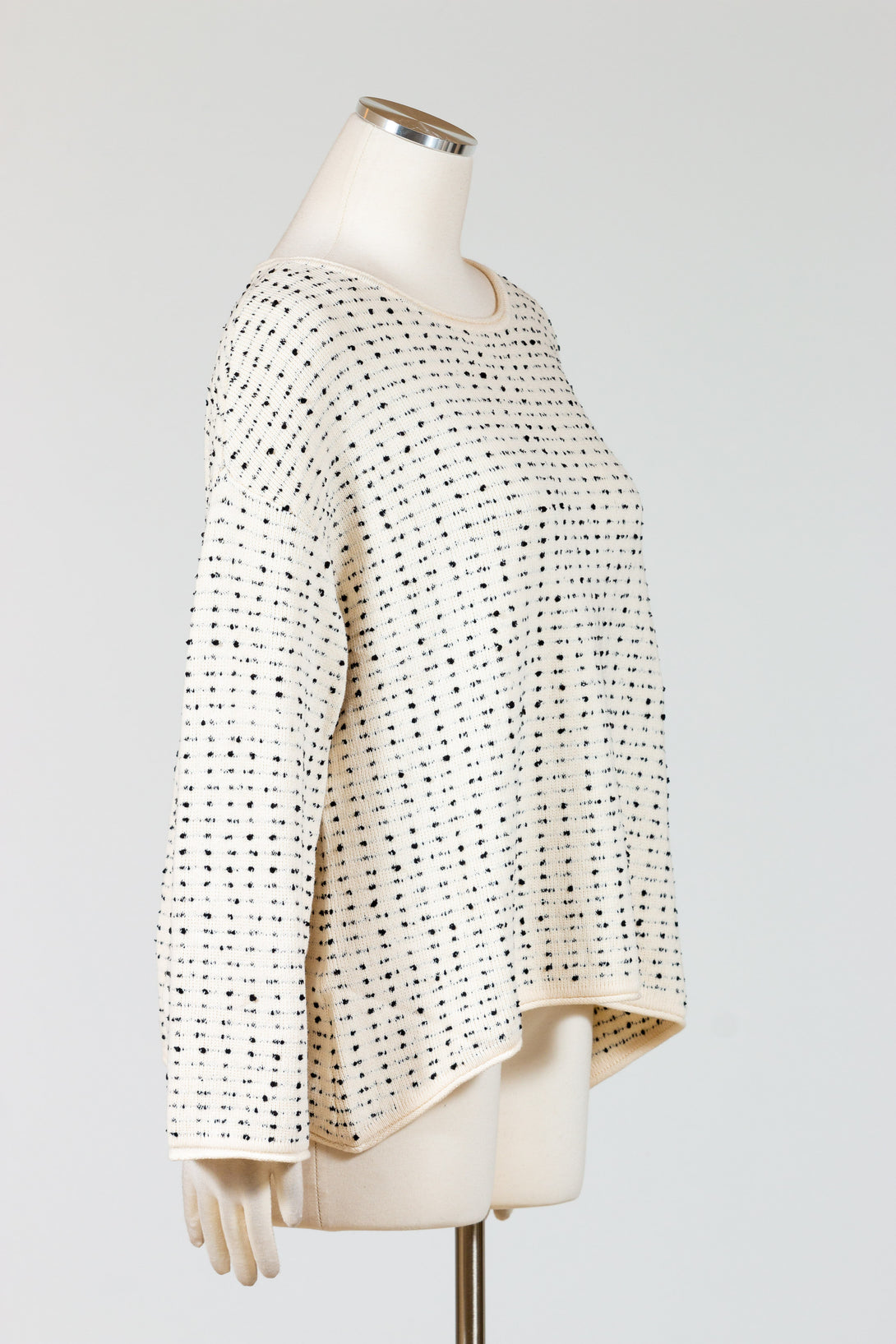 LIV-Habitat-Womens-Clothing-Textured-Dots-Sweater-Winter-White