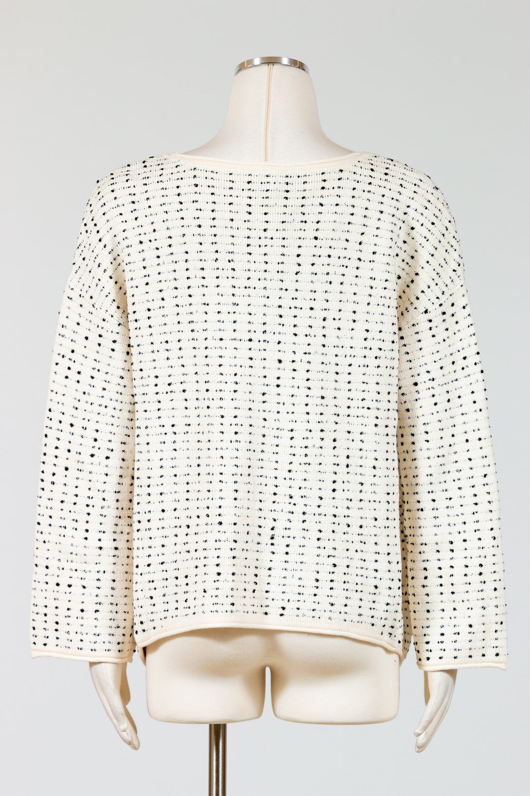 LIV-Habitat-Womens-Clothing-Textured-Dots-Sweater-Winter-White