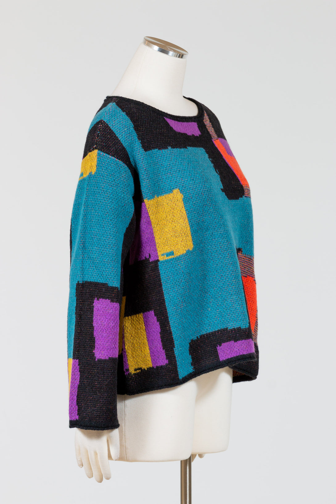 LIV-Habitat-Womens-Clothing-Collage-Swing-Sweater-Multi-Teal