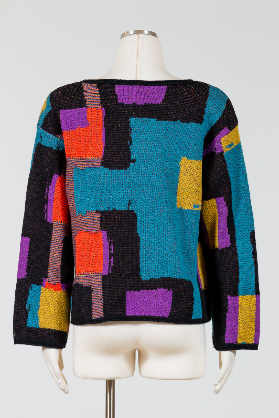 LIV-Habitat-Womens-Clothing-Collage-Swing-Sweater-Multi-Teal