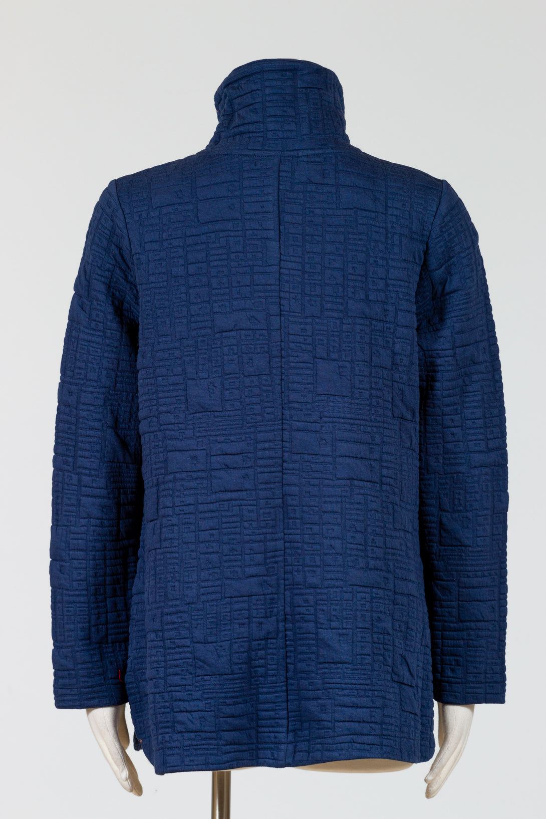 Habitat-Womens-Clothing-Box-Quilt-Shirttail-Knit-Jacket-Navy-Blue