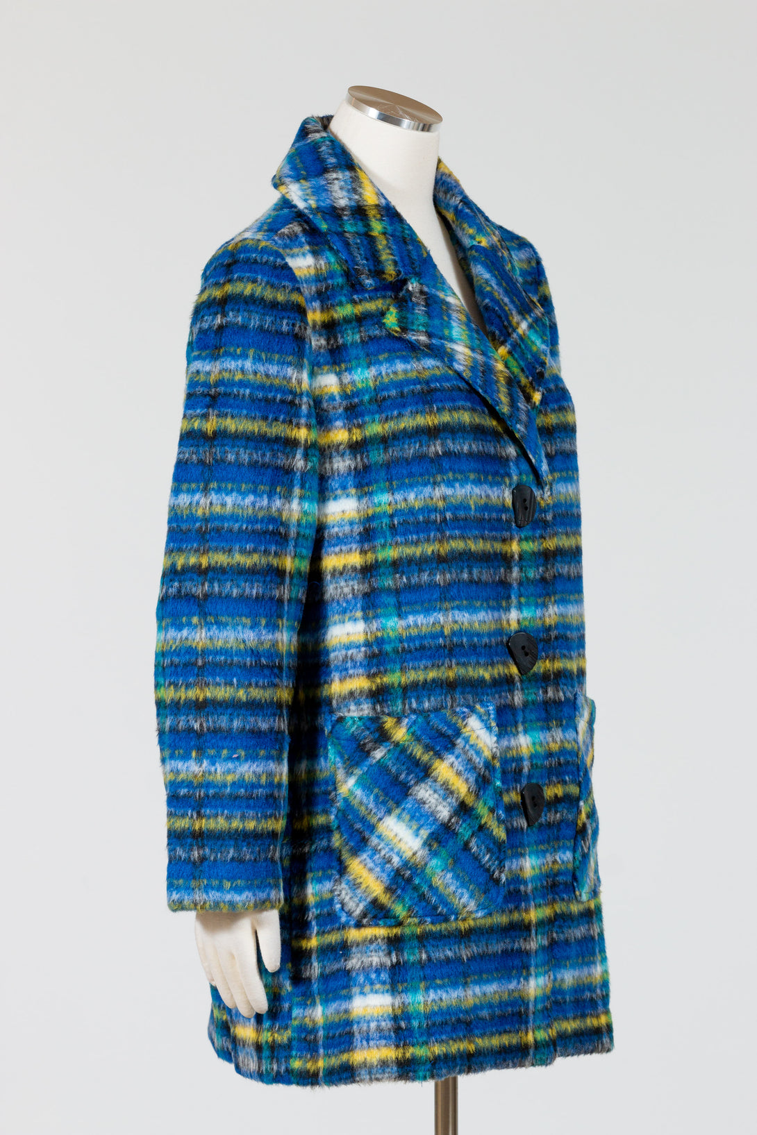 Habitat-Womens-Clothing-Tartan-Coat-Fuzzy-Knit-Sapphire-Teal-Blue