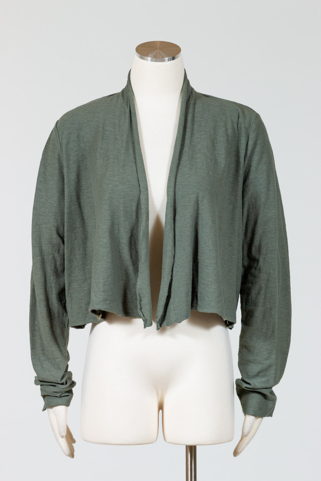 CutLoose-Womens-Clothing-Fashion-Cropped-Cardigan-Cotton-Linen-Clay-Green