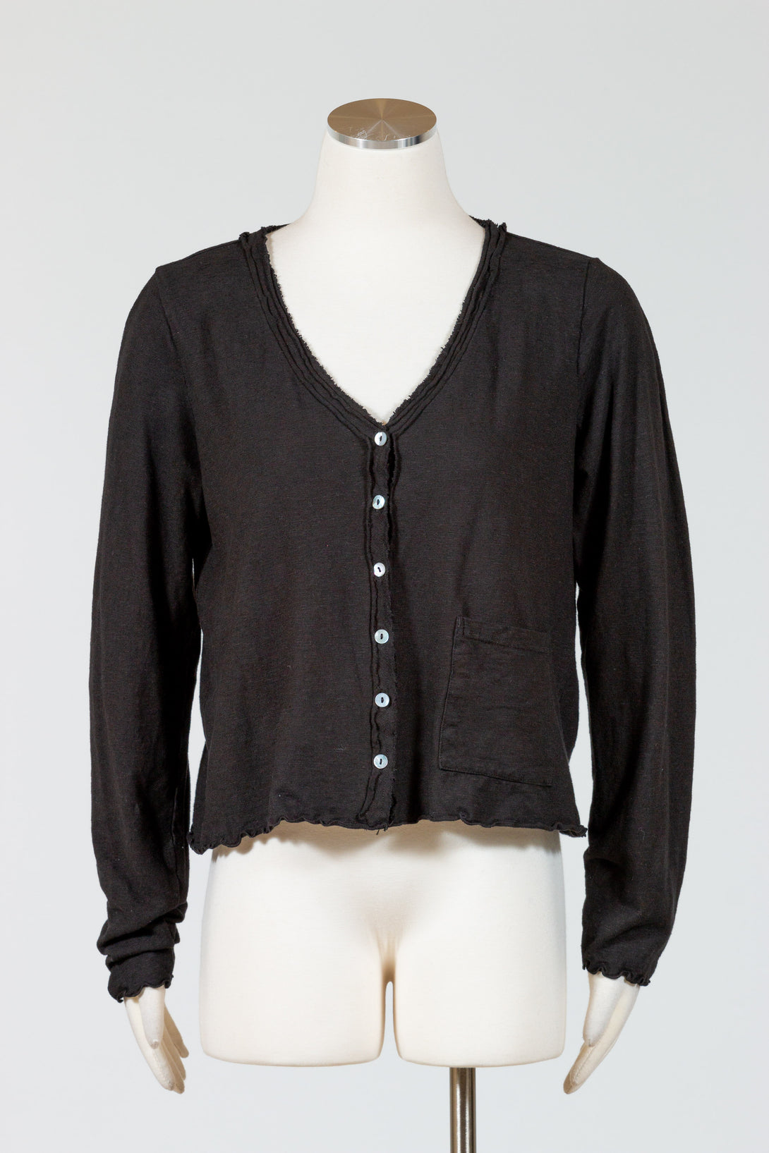 CutLoose-Womens-Clothing-Fashion-Cropped-Pocket- Cardigan-Cotton-Linen-Black