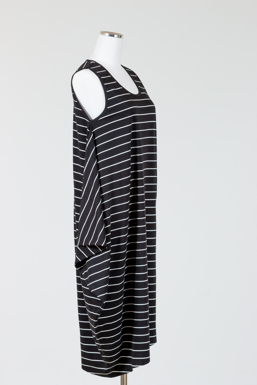 PLANET by Lauren G's Striped Waterfall Dress Black/White