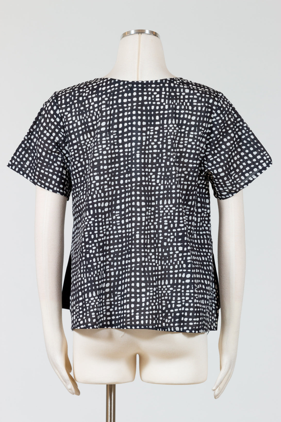 Tulip-Womens-Clothing-Gwyneth-Top-Shirt-Woven-Loose-Cotton-Black-Dot