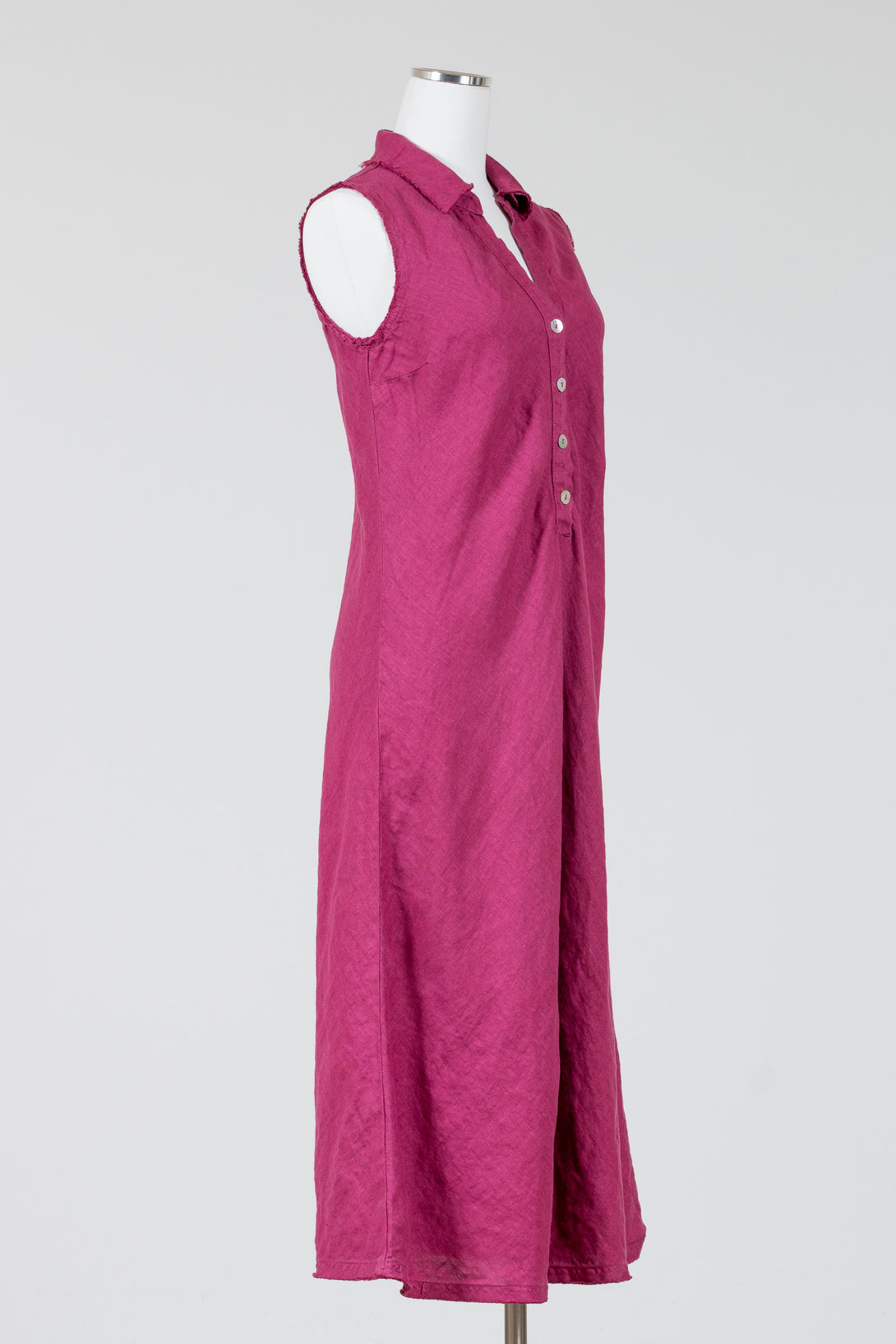 CutLoose-Womens-Clothing-Bias-Placket-Dress-VNeck-Sleeveless-Linen-Rhubarb-Berry-Purple