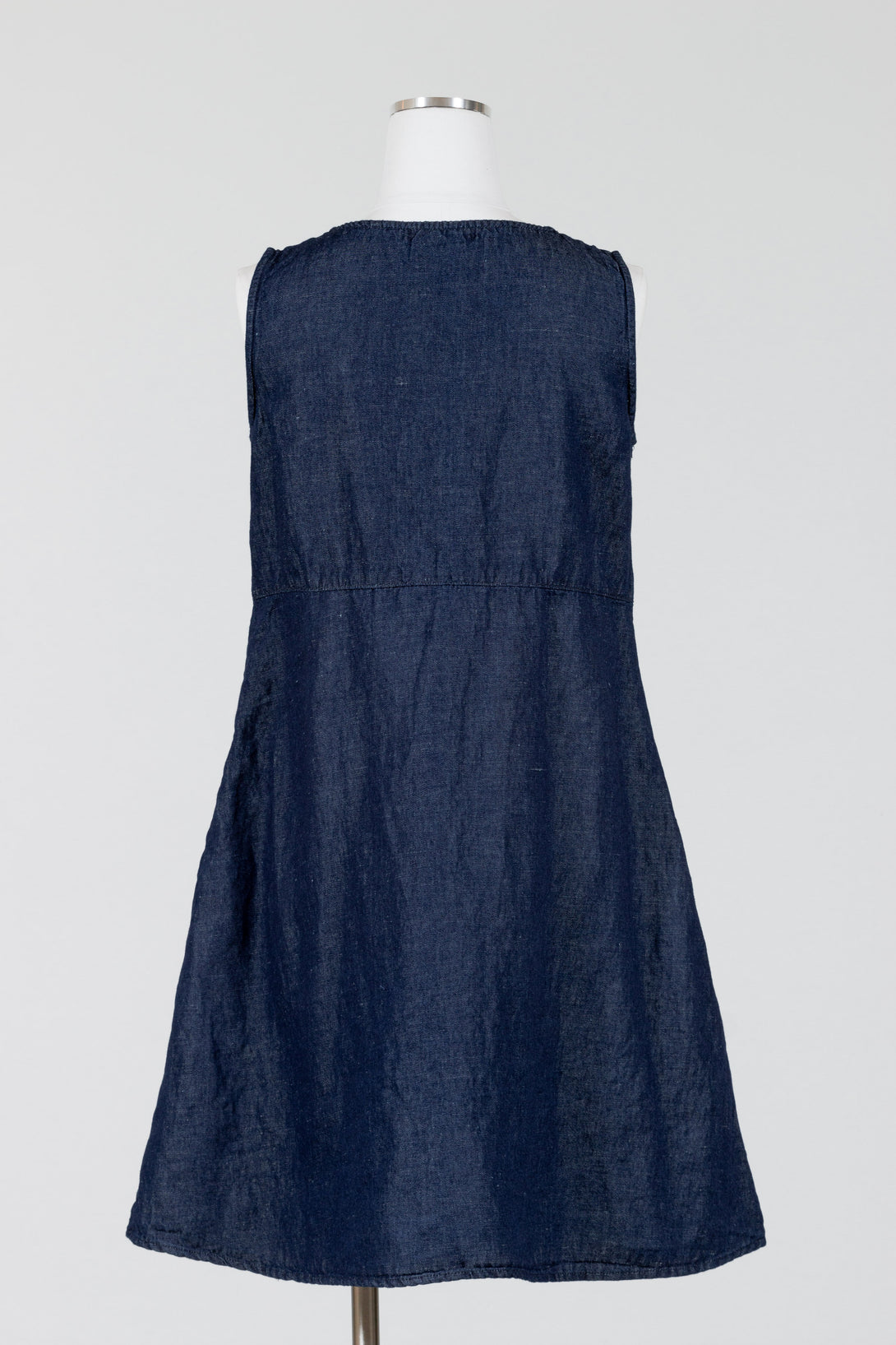 CutLoose-Womens-Clothing-Patch-Dress-VNeck-Flax-Cotton-Denim-Sleeveless-Laundered