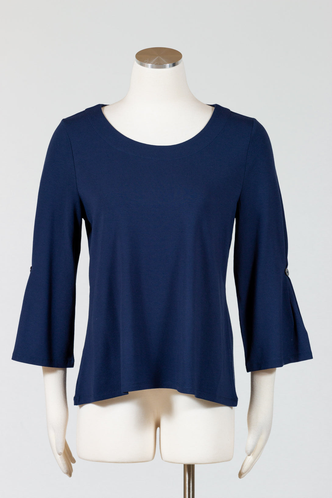 Habitat-Womens-Clothing-Pleated-Tee-CrewNeck-Navy-Blue