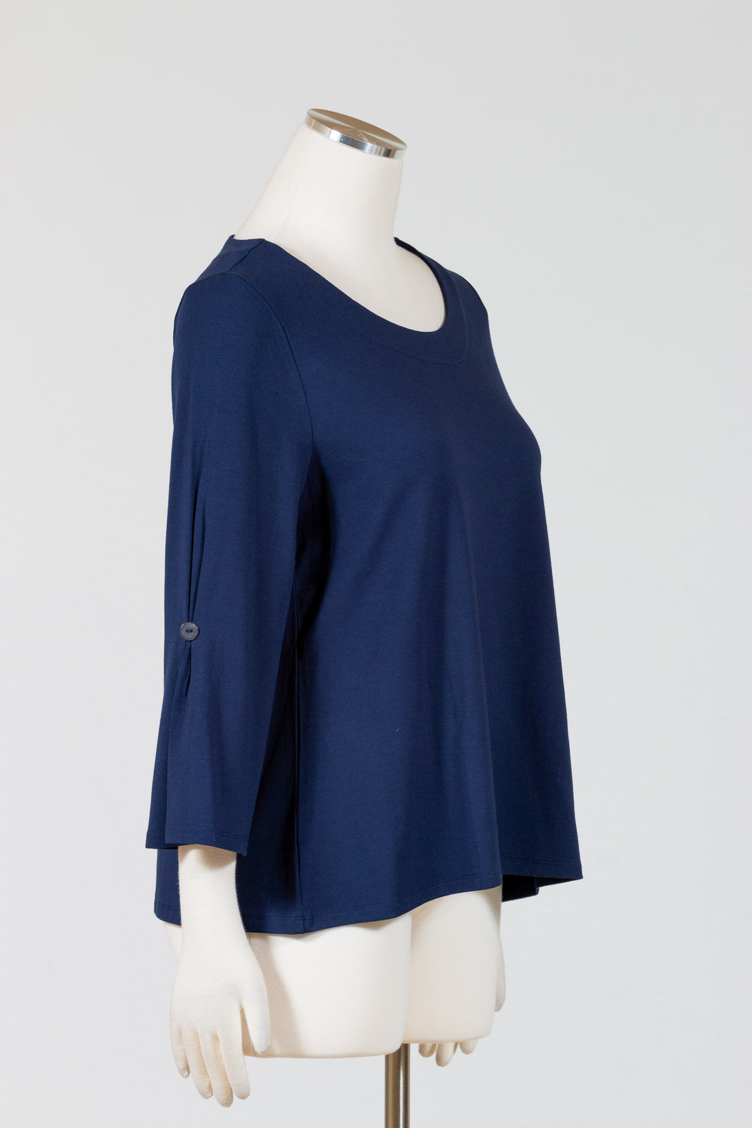 Habitat-Womens-Clothing-Pleated-Tee-CrewNeck-Navy-Blue