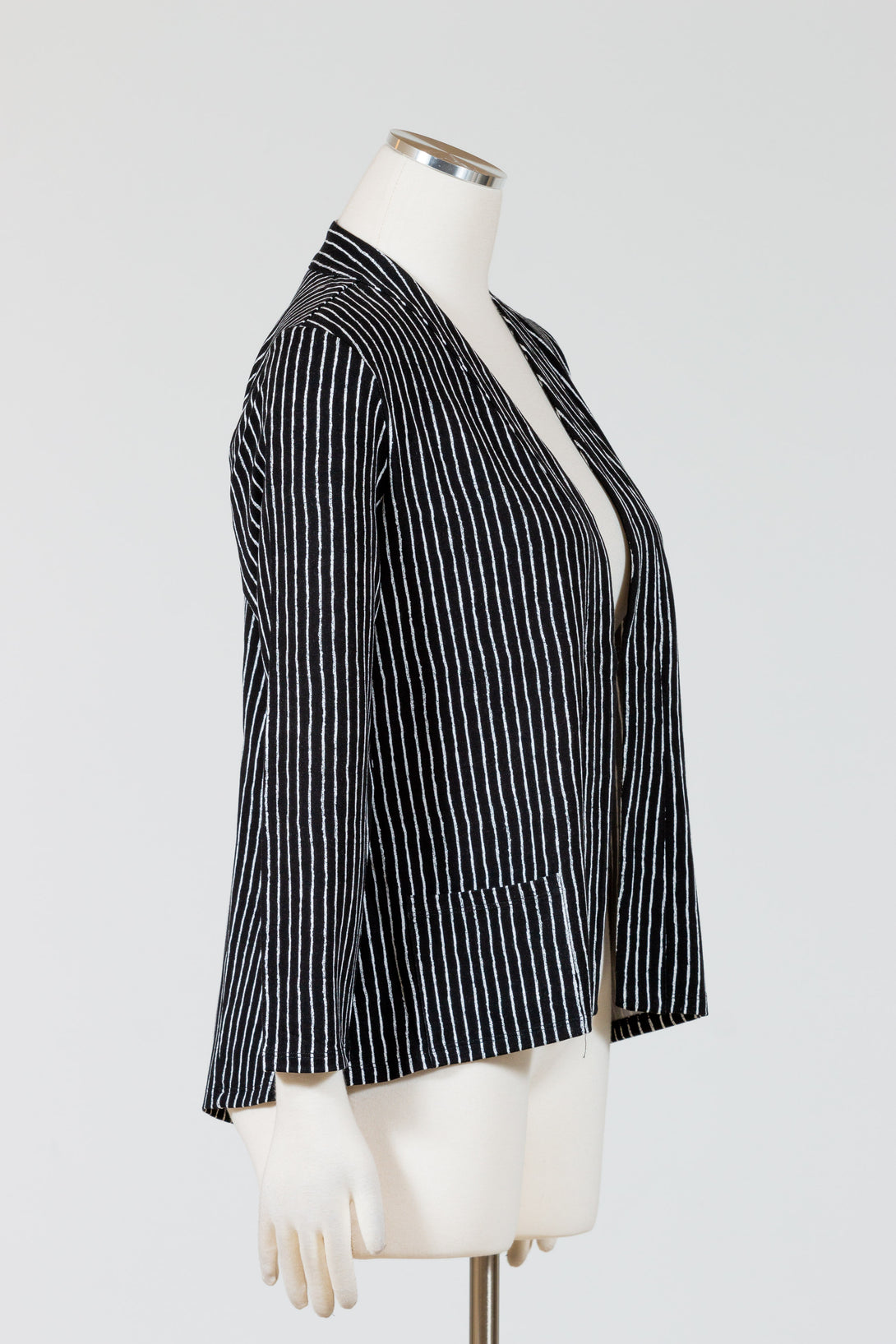 Habitat-Womens-Clothing-Open-Jacket-Cardigan-Topper-Stretch-Black-Stripe