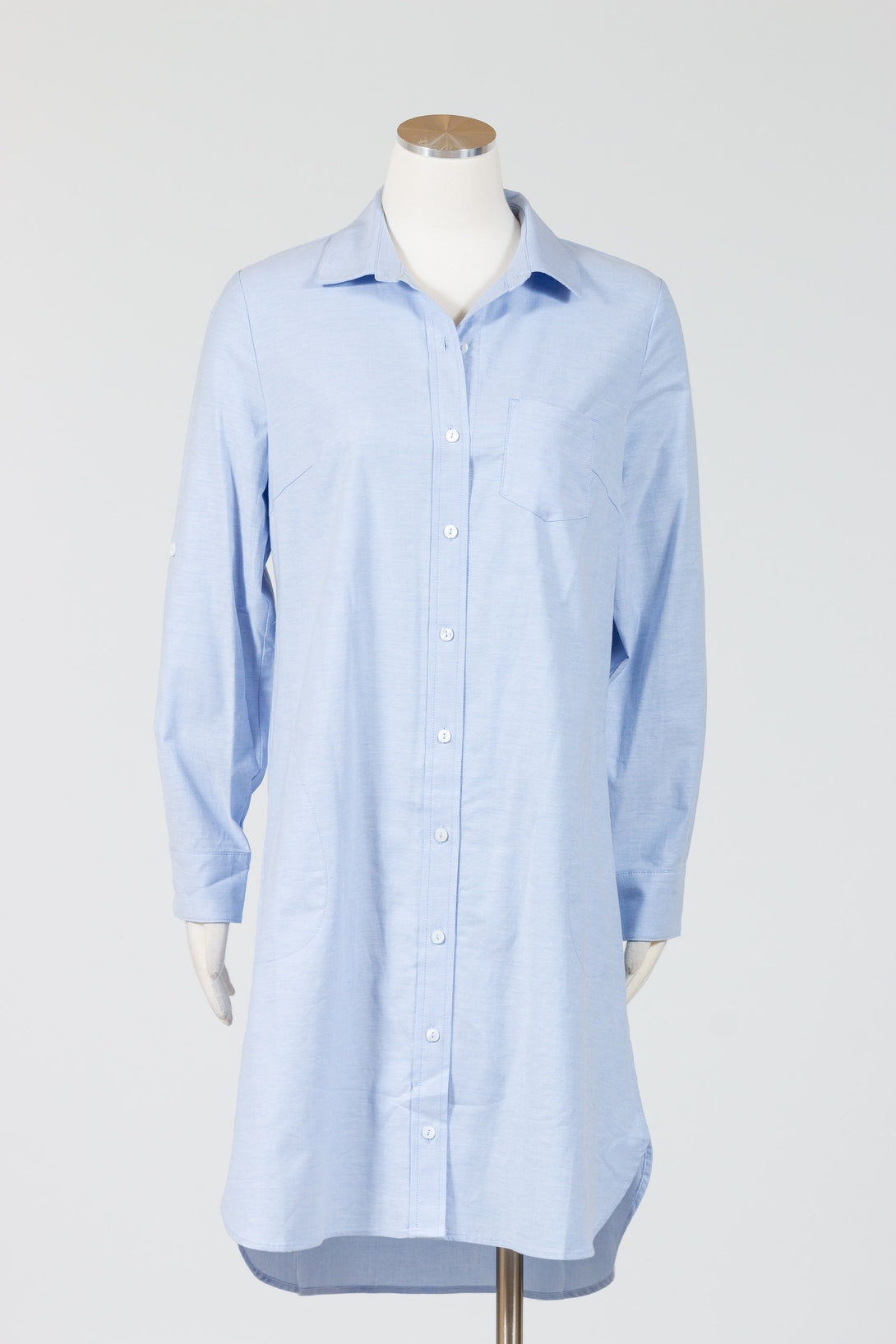 Habitat-Womens-Clothing-Café-Dress-Stretch-Woven-Cotton-Oxford-Blue