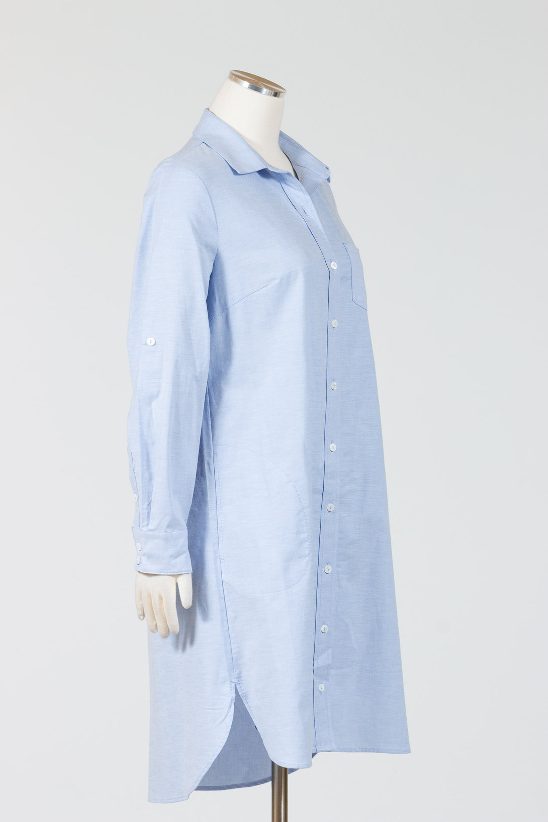 Habitat-Womens-Clothing-Café-Dress-Stretch-Woven-Cotton-Oxford-Blue