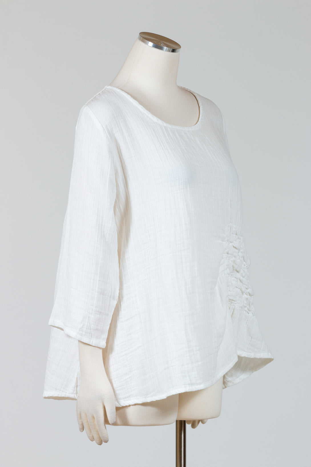 Tulip-Womens-Clothing-Olga-Top-Ruched-Asymmetry- Cotton-White