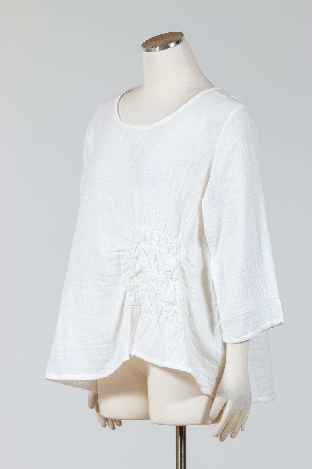 Tulip-Womens-Clothing-Olga-Top-Ruched-Asymmetry- Cotton-White