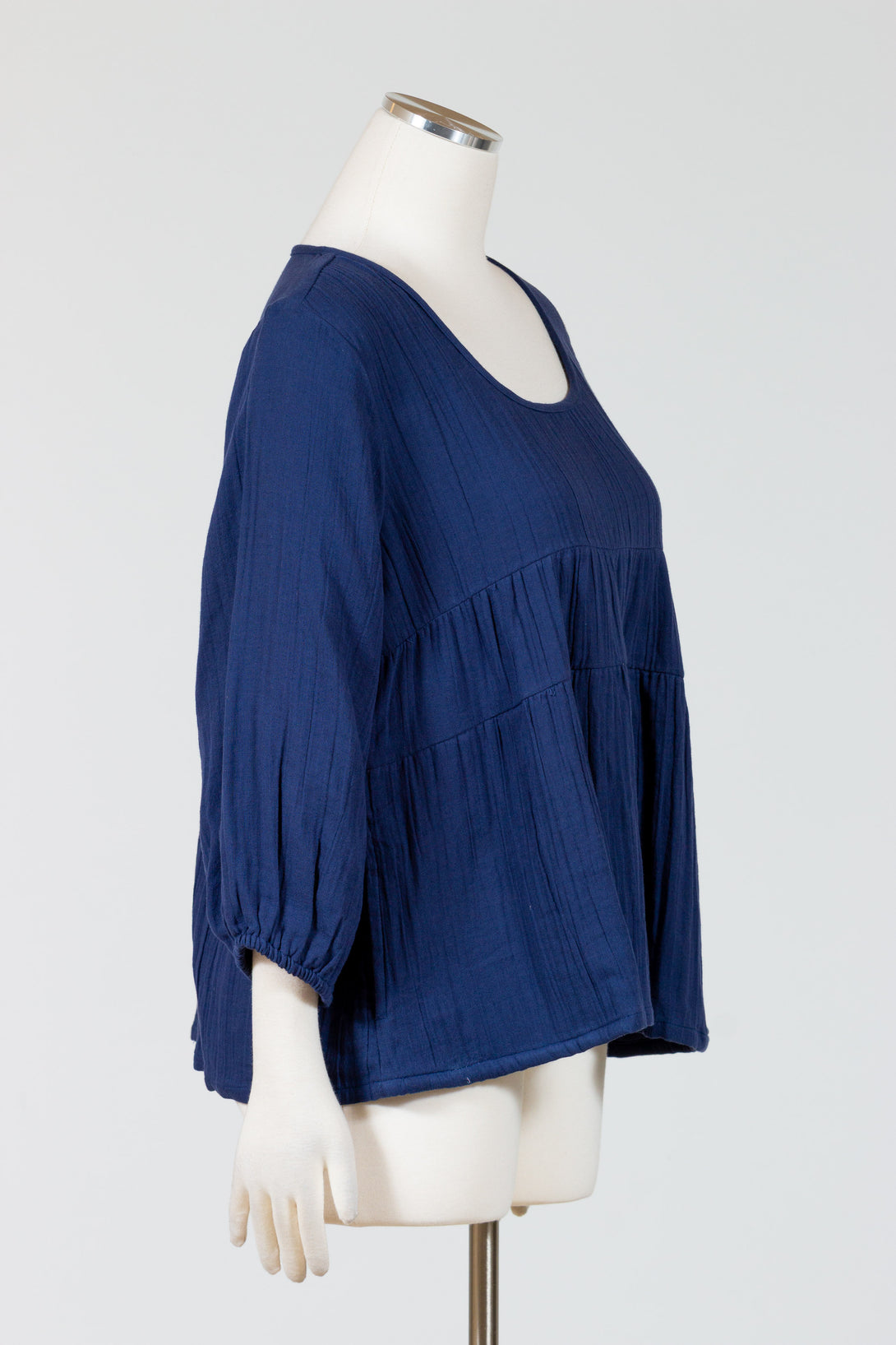 Tulip-Womens-Clothing-Dove-Top-Pullover-Tiered-Cotton-Navy-Blue