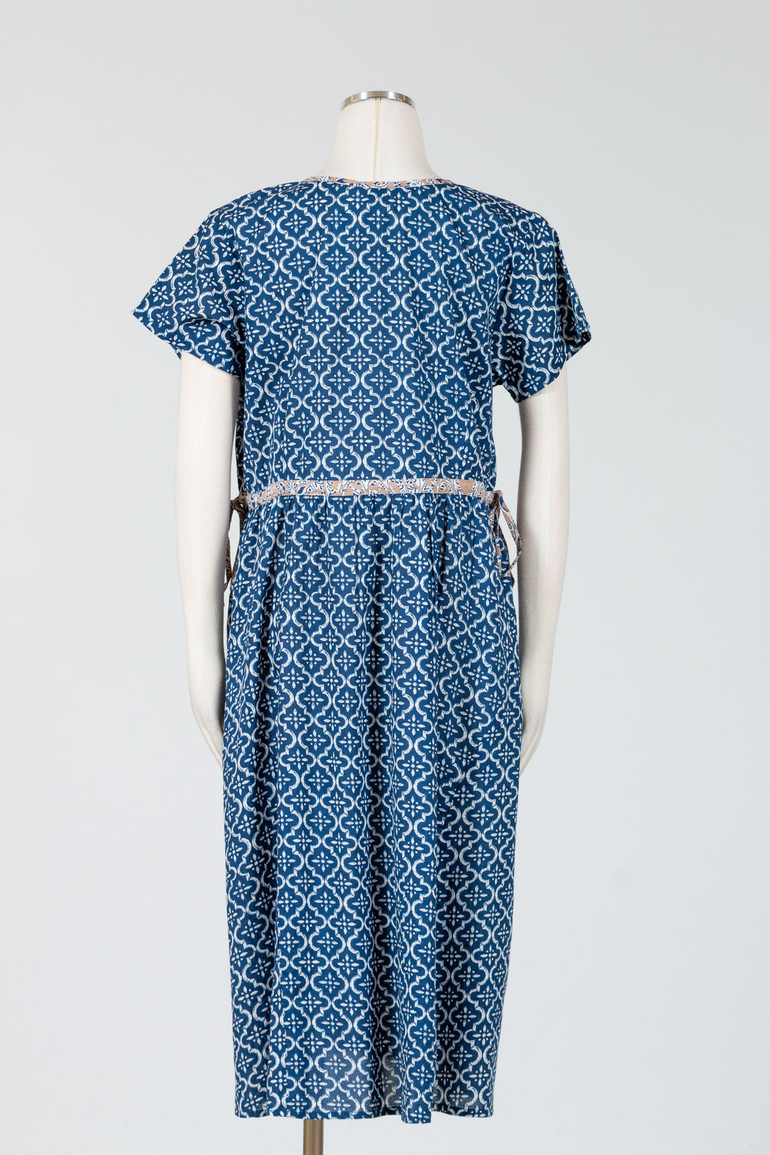 Tulip-Womens-Clothing-Fulton-Dress-Woven-Cotton-Tile-Blue-Print