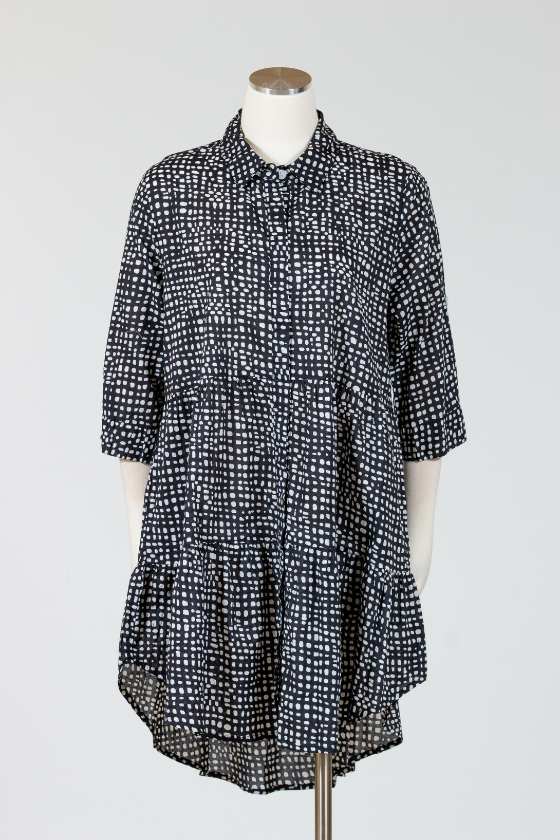 Tulip-Womens-Clothing-Celine-Dress-Ruffled-Cotton-BlackDots-Black-Print