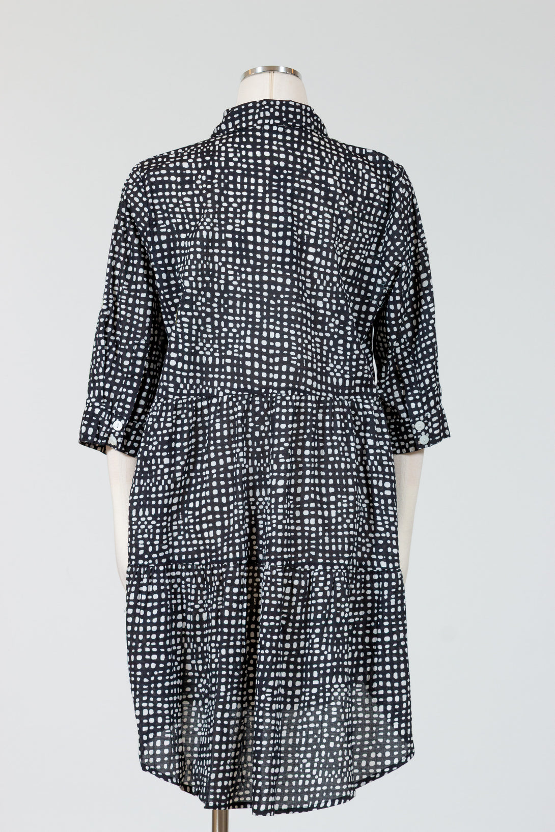 Tulip-Womens-Clothing-Celine-Dress-Ruffled-Cotton-BlackDots-Black-Print