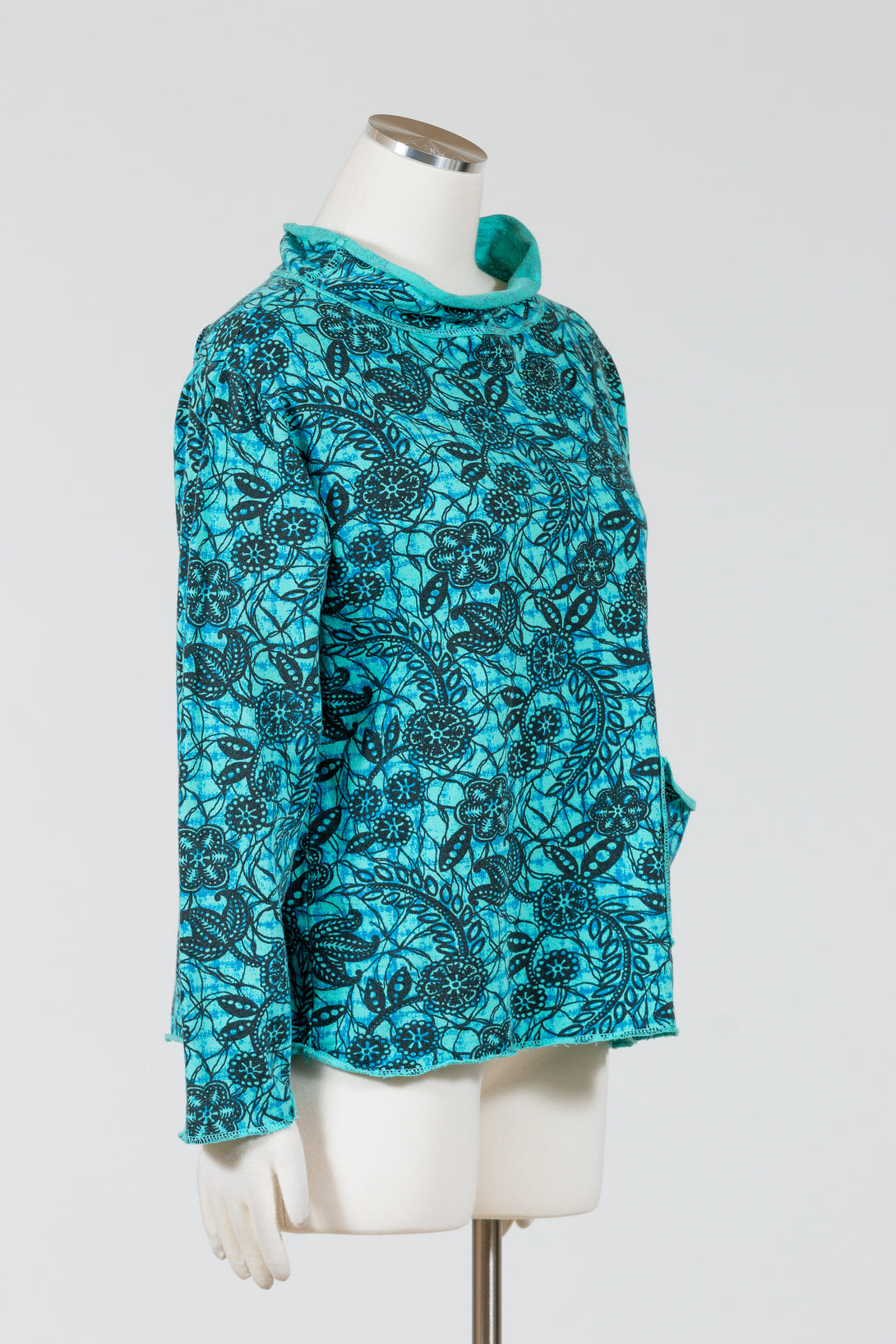 PrairieCotton-Womens-Clothing-Relaxed-Yoga-Tunic-Top-Shirt-Cotton-Floral-Print-Azure-Blue-Green