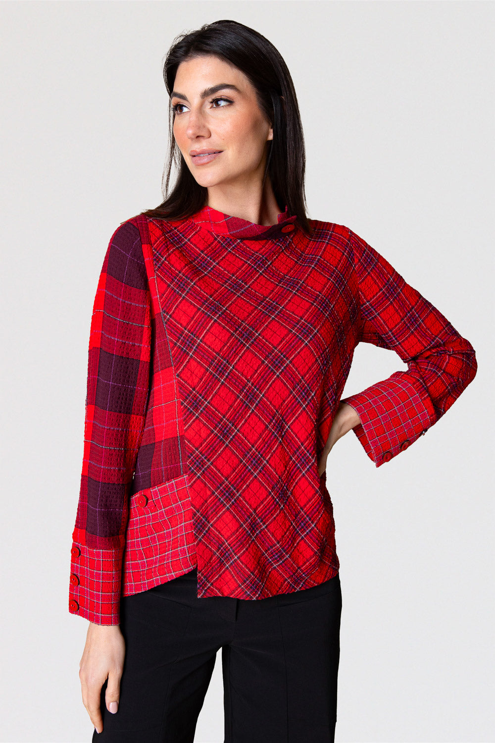 Habitat-Clothing-GirlGonePlaid-ButtonCuff-Top-Apple-Red-Plaid