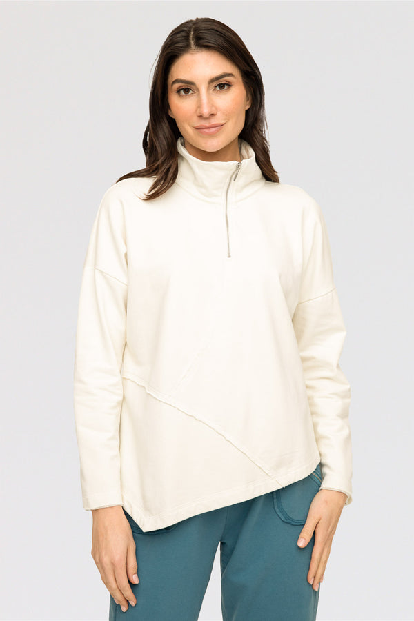 LIV-Habitat-Womens-Clothing-Fleece-Zip-Pullover-Cotton-Modal-Winter- White