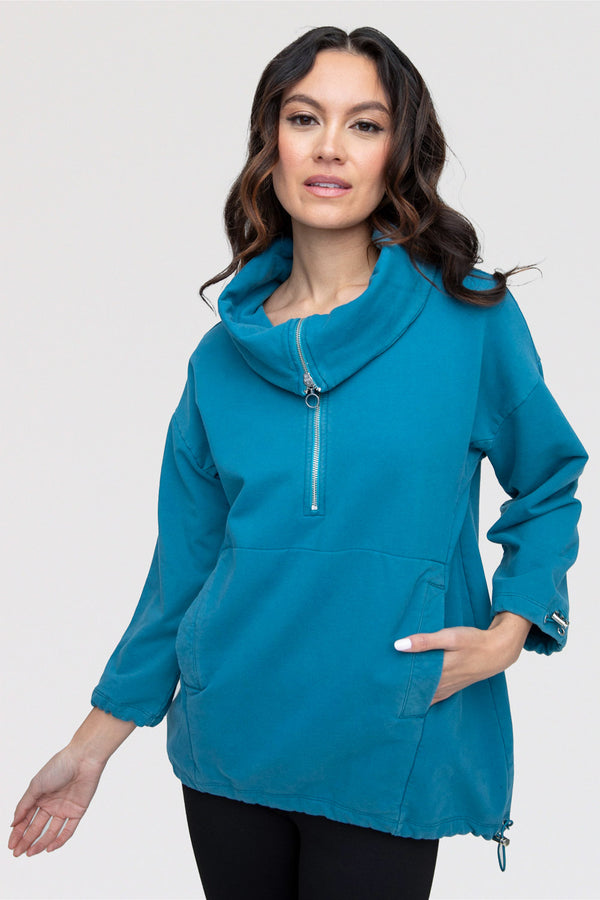 LIV-Habitat-Womens-Clothing-Fleece-Toggle-Zip-Pullover-Cotton-Modal-Ocean-Blue